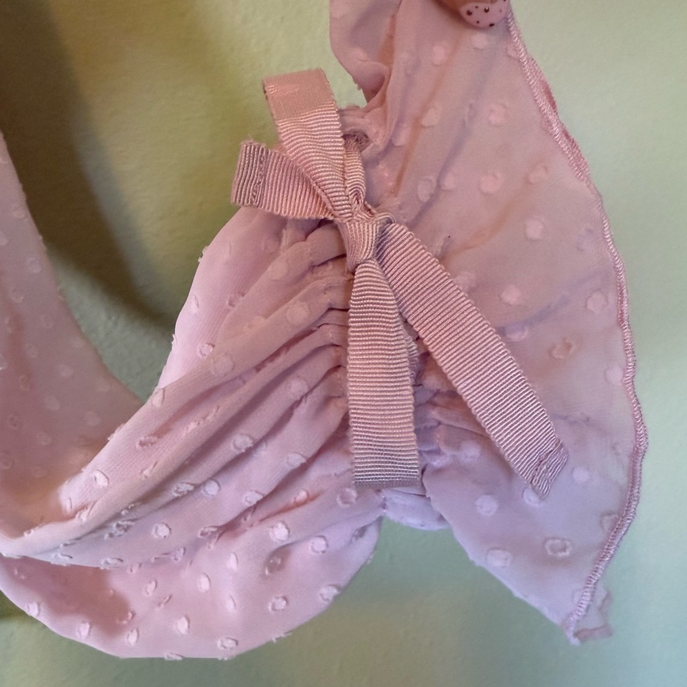 LoveShackFancy Pink Erica Ruffled Bib Collar Blouse Size Medium - Picture 5 of 6